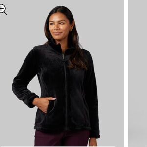 32 Degrees Black Microfleece Jacket with High Collar and Fitted Silhouette